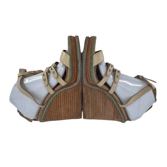 rag & bone Tan Exclusive Wood Wedge Strappy Sandals Size 9 Women’s - Picture 6 of 10